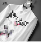Customized Logo Cotton Men's Fancy Shirt for Western Print Collar Casual Long