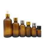 Serum 2oz 4oz Amber Glass Boston Round Bottle Silk Screen Printing
