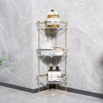 Triple Tier Metal Bathroom Shower Caddy ，Corner Metal Shower Shelf Standing