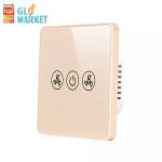 Glomarket Tuya Smart Wifi Fan Switch EU Standard Glass Touch Wall Wireless