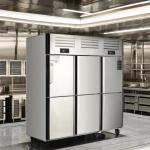 Vertical Six-Door Stainless Steel Upright Refrigerator 2~8℃/-6 ~ -15℃