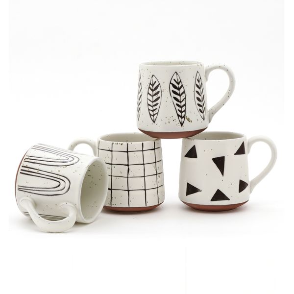 Unique Geometric Smart Black And White Ceramic Coffee Mug For Gift