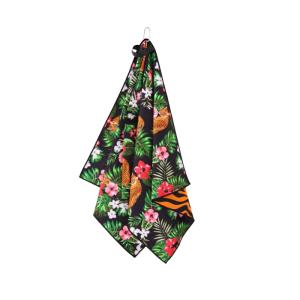 China Custom Printed Sublimation Waffle Microfiber Golf Towels With Logo and clip factory
