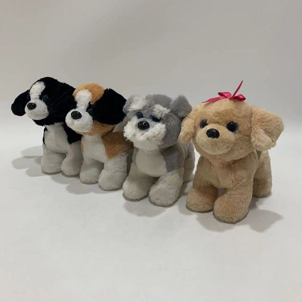 China 18 Cm 4 ASSTD Cute Plush Standing Dogs Toys With Blingbling Big Eyes factory