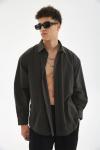 Men Fall/Winte Custom 280GSM Cotton Shirts Loose Hip Hop Unisex Male Large