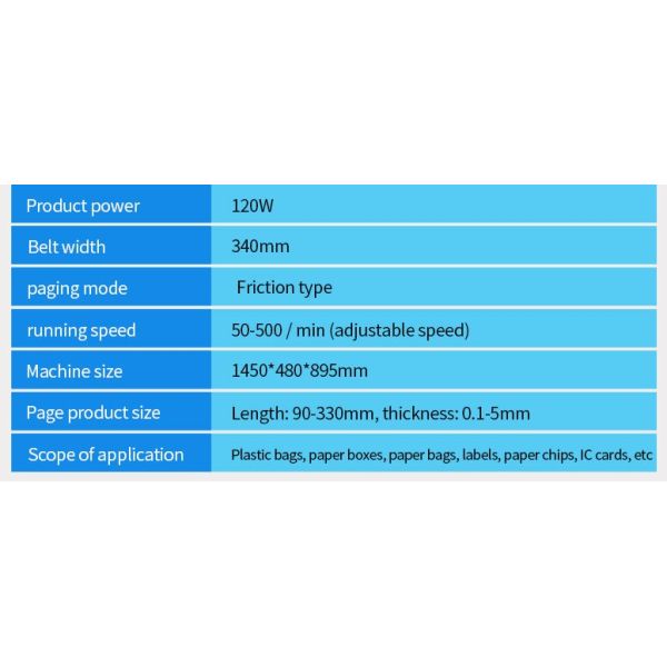 120w High Speed Full Automatic Dater Printer Coder Used Feeder Paging Machine with Conveyor