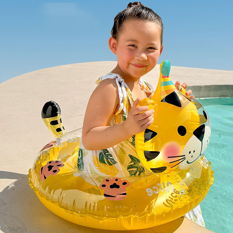 Unisex Inflatable Pool Float Ring for Kids Prevents Rollovers and Provides Endless Fun