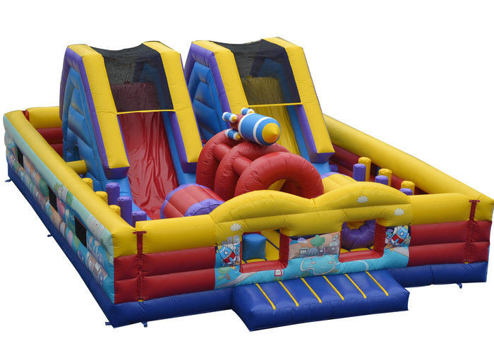 China Rocket Inflatable Fun Obstacle Course , Entertainment Obstacle Course factory