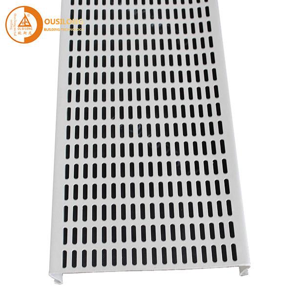 Outdoor Windproof Aluminium / Aluminum Strip Ceiling Commercial Perforated S