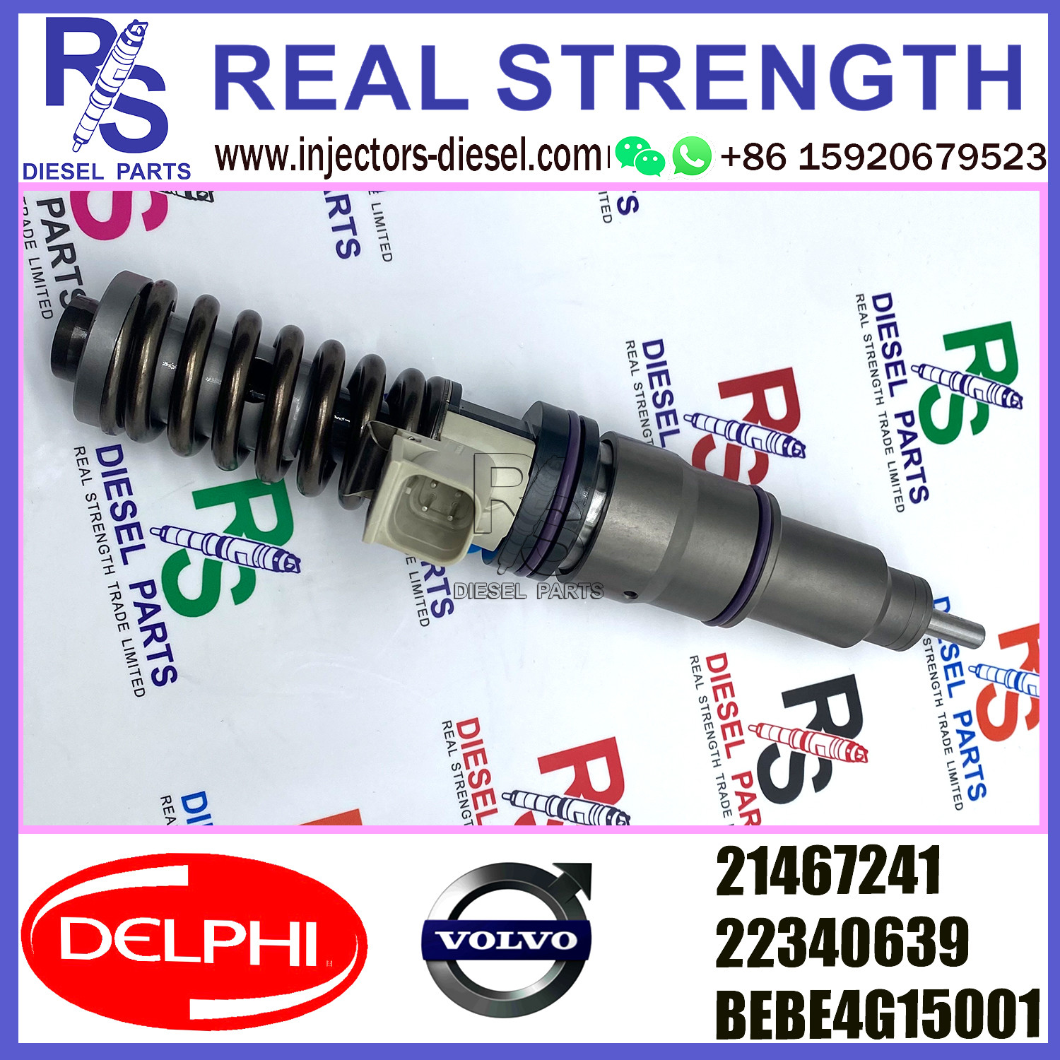 DELPHI 4pin injector 21467241 Diesel pump Injector V-O-L-V 21467241 22340639 BEBE4G15001 E3.4 for NISSAN MD13 US07