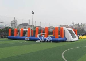 China Green Soap Inflatable Football Pitch Hire Kids N Adults Outdoor Football Training Sport factory