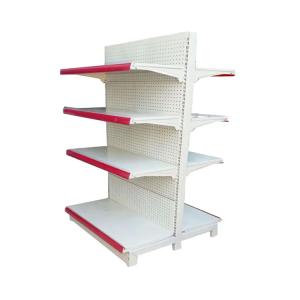 China Good Sale Double-Sided Supermarket Shelf Milk White Bearing Good Shelves Multi-Specification Shelves factory