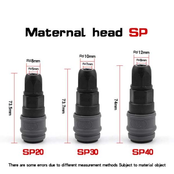 SP20 / 30 / 40 Pneumatic Tube Fittings Air Compressor Hose Plastic Steel C Type