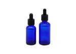 ISO9001 15ml Cobalt Blue Tincture Dropper Bottles Glass Shelled