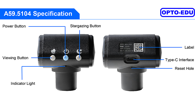 OPTO-EDU A59.5104 2.4G WIFI+USB Digital Camera, 2.0M, 25Fps, Win, Android, iOS