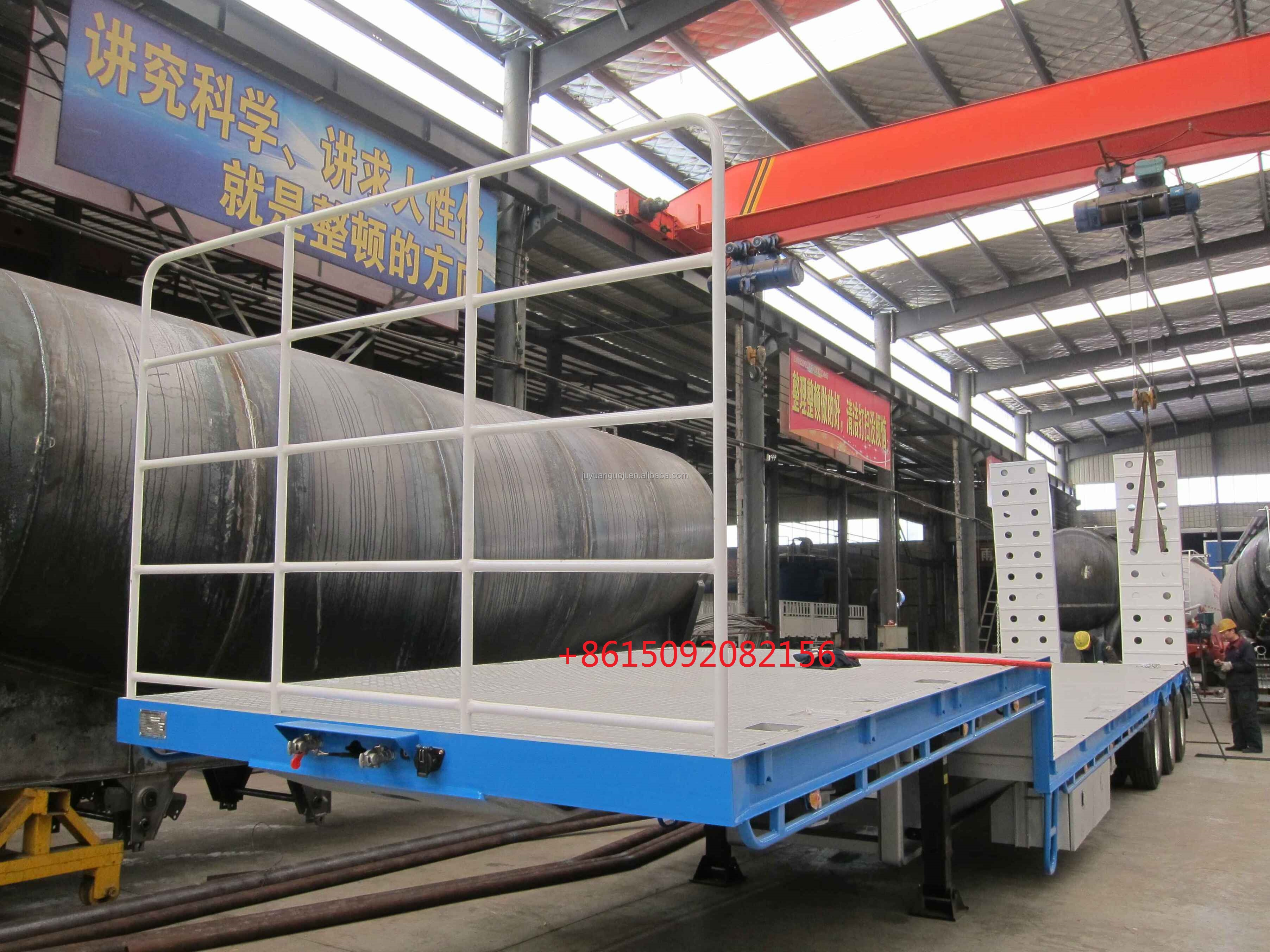 Heavy Loading 4 Axles 45ft Low Bed Semi Trailer with Detachable Gooseneck and Drop Deck
