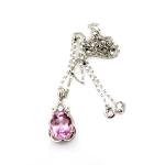 925 Silver Jewelry 9mm x11mm Oval Blue Topaz Cubic Zircon Pendant(PSJ0420)