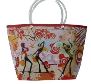 China Transparent PVC Handle Reusable PP Woven Recycle Matt Finish Cylinder Printing Shopping bag factory