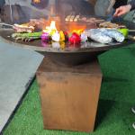 Backyard Corten Steel BBQ Grill Outdoor 40 Inch Barbeque Fire Pit