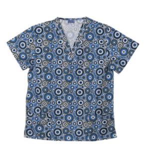 China 155 GSM Plain Woven Short Sleeve V Neck Printed Nursing Scrubs factory