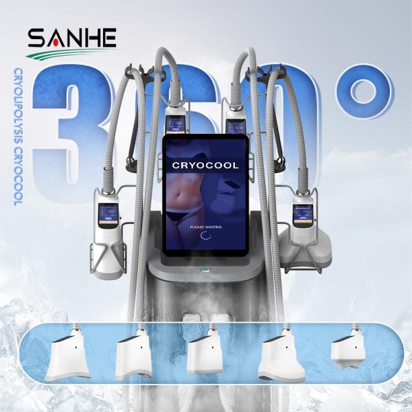 360 Degree Cooling 5 Handles Cryo Lipolysis Cryolipolyse Equipment 4 Handle Fat