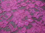 Elegant Purple Crochet Flower Lace Fabric Nylon Rayon Material For Garment