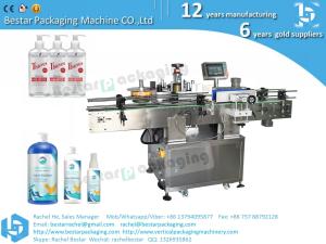 China Double sides sticker on flat bottle automatic labeling machine factory
