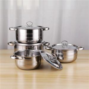 China 8pcs Quality Stainless Steel 410 Soup Pot 20cm 24cm Restaurants Cookware Cooking Set factory