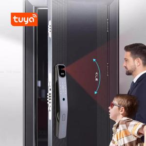 China Full Auto Face Recognition Door Lock Tuya Anti Peep Smart Password Front Door Lock factory