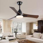 42 Inch High Power 3 Blades Wooden Ceiling Fan With Light And Remote Control