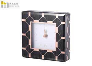 China Wedding Gifts Mirrored Desk Clock With Glitter Pattern Inkjet Print factory