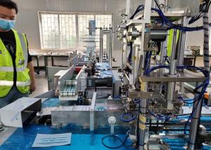 China Fast Speed Face Mask Manufacturing Machine , Disposable Mask Machine 100~120 Pcs/ Min factory