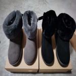 Grey Brown Ladies Waterproof Snow Boots fashionable snow boots womens