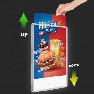 9mm Thickness Led Light Box for Restaurant Menu Holder Double Sided Table