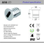 1X1W IP67 LED underground light/LED Step light/Outdoor led stair light for
