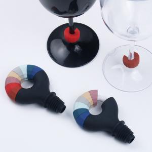 China Plastic Silicone Champagne Bottle Stopper Food Grade Pulltex And Glass Identifier Charm factory