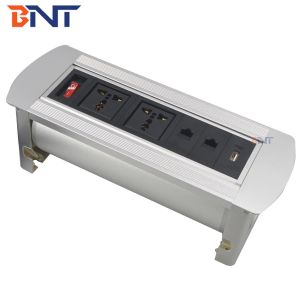 flip up desktop sliding electric socket with network ,usb