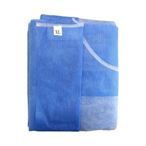 China Waterproof Nonwoven SMS Disposable Gown With Knitted Cuff factory