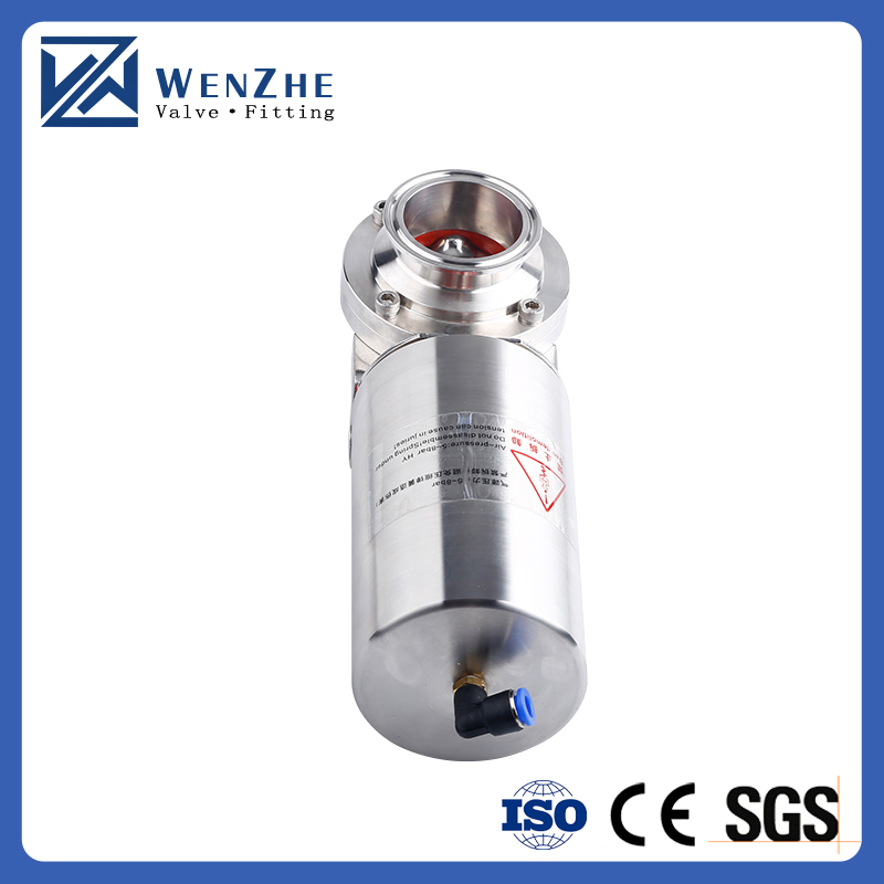 Sanitary Stainless Steel 304 316L Pneumatic Butterfly Valve With Pneumatic Actuator