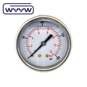 China En837-1 63mm rear all stainless steel brass bourdon tube pressure gauge 0-20bar/0-300psi 1/4&quot;NPT thread factory