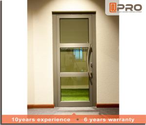 China Soundproof Aluminium Casement Door With Double Glazed Glass Color Optional glass door hinge adjustable hinge tempered factory