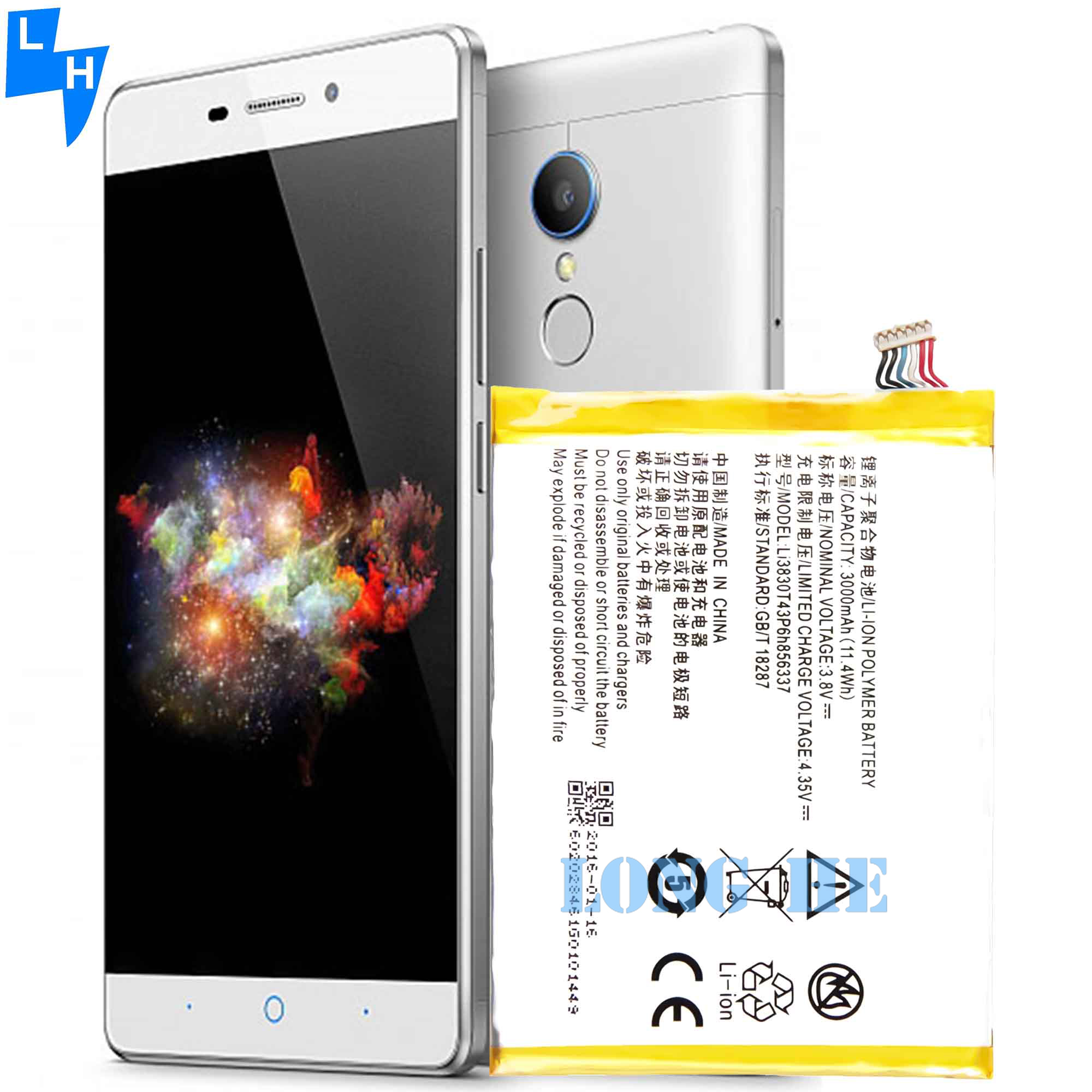 3.8V 3000mAh Li3830T43P6h856337 Battery for ZTE Blade X9 V Plus V580 N939St Mobile Phone