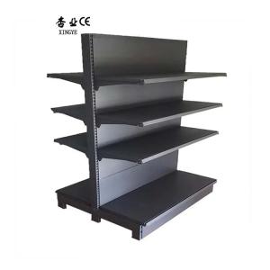 China New Product Q235 Cold Rolled Steel black supermarket shelves double gondola shelving factory