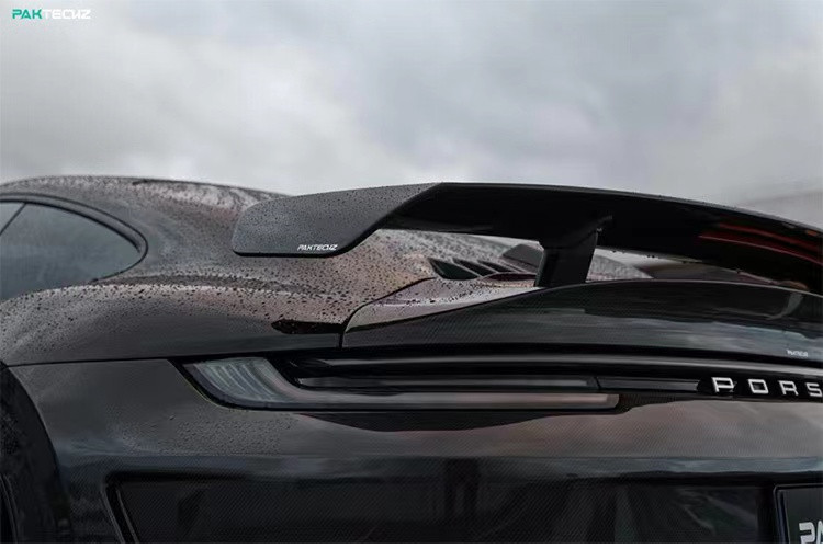 For Porsche 992 Turbo Carbon Fiber Spoiler 992 Turbo Upgrade Paktechz Style Carbon Fiber Tail Cover Spoiler