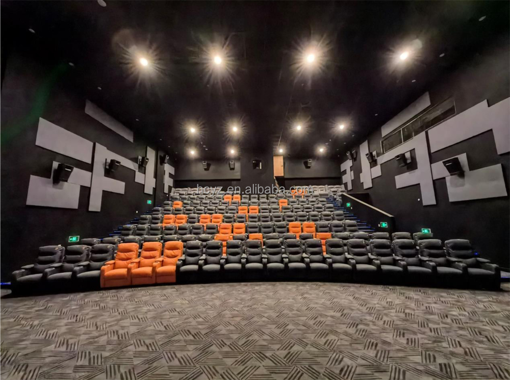 Office Building Theater Seating Durable Fabric Cover and Wooden Frame for Experience