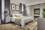 Leather Upholstered Headboard American Style King Size Bed For Light Luxury