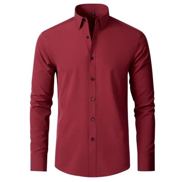 Shirt Long Sleeve Elastic Business High-End Men′s Shirt Hot Selling Office