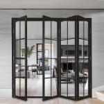Triplex Glass Sliding Door Aluminum Alloy Tempering Glass Folding Doors