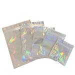 Stand Up Holographic Zipper Packaging Bag Flat Pouches Small Laser Zip Lock
