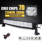 Super Bright Row 3W Cree Off Road Led Light Bar 7D Reflector With Dayrunning